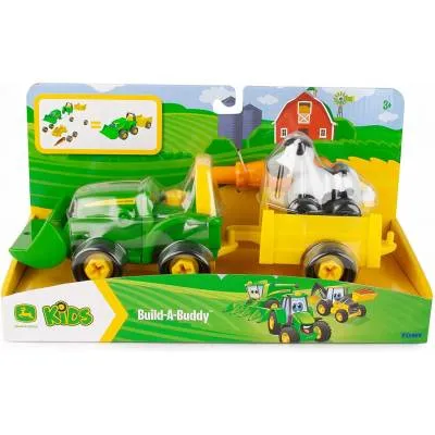 TOMY ZBUDUJ TRAKTOR JOHNNY JOHN DEERE Z PRZYCZEPĄ