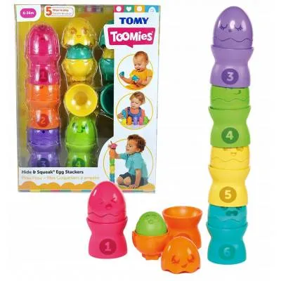 TOMY Toomies piramidka z jajeczek wieża E73083