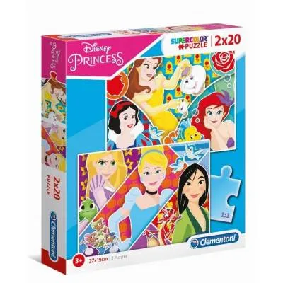 CLEMENTONI puzzle 2x20 Princess super kolor 24766