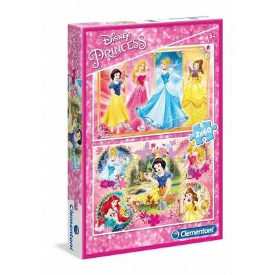 CLEMENTONI puzzle 2X60 Princess SuperKolor 07133