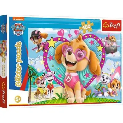 TREFL PUZZLE 100el. Glitter W blasku Skye/ Psi Patrol 14818