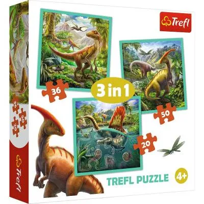 TREFL PUZZLE 3w1 Niezwykły świat dinozaurów 34837