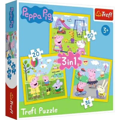 TREFL PUZZLE 3w1 . 106 el. Wesoły dzień Peppy/świnka Peppa 34849