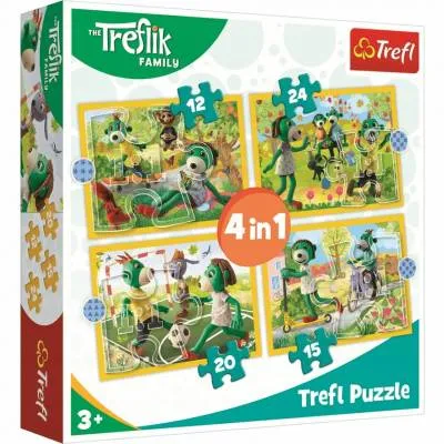 TREFL PUZZLE 4w1 . 71 el. Wspólne zabawy Treflików 34358