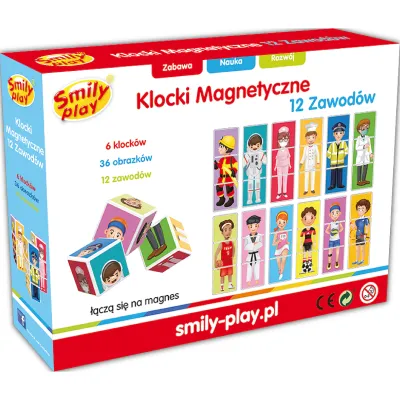 Smily Play Klocki magnetetyczne 12 zawodów SP83465