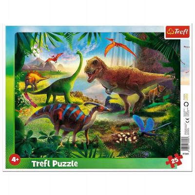 TREFL PUZZLE Ramkowe 25el.  Dinozaury 31343