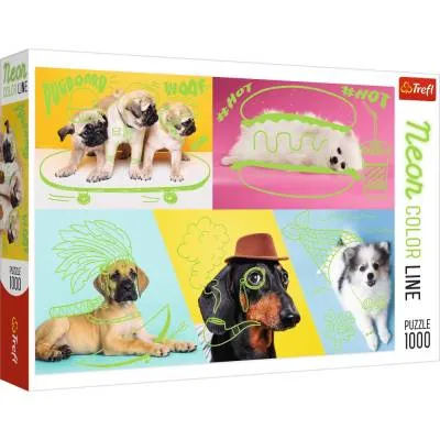 Trefl Puzzle Neon Color Line Odlotowe psy 1000 el. 10578