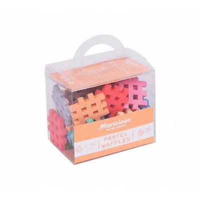MARIOINEX Klocki Waffle Mini Pastel 35 elementów