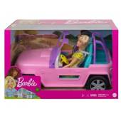 Lalka Barbie W RÓŻOWYM JEEPIE GVK02 33 cm