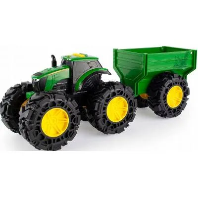 TOMY JOHN DEERE TRAKTOR MONSTER Z PRZYCZEPĄ 3+