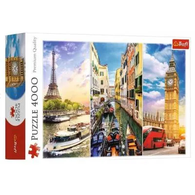 Trefl PUZZLE 4000 el Wycieczka po Europie 45009