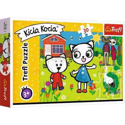 Trefl PUZZLE 30 el Przygody Kicia Kocia 18264