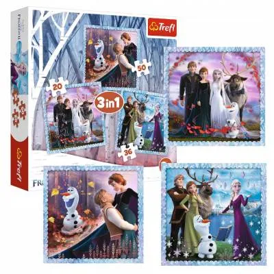 Trefl PUZZLE 3w1 Kraina Lodu Frozen 2 34853