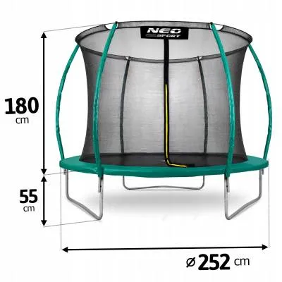 Trampolina ogrodowa z siatką 8ft 252cm Neo-Sport