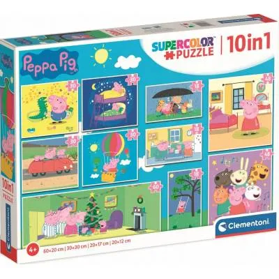 Clementoni puzzle 10w1  Supe Kolor świnka Peppa 330 el