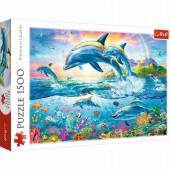 Trefl Puzzle 1500 el Rodzina delfinów 
