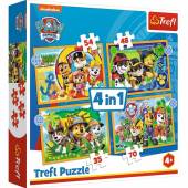 Trefl Puzzle 207 el 4w1 Wakacyjny Psi Patrol 