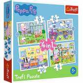 Trefl Puzzle 4w1  Wspomnienie z wakacji świnka peppa