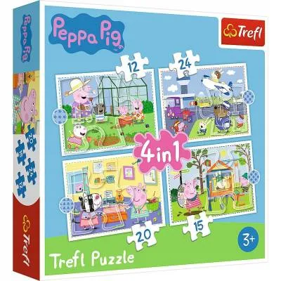 Trefl Puzzle 4w1  Wspomnienie z wakacji świnka peppa