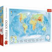 Trefl Puzzle 1000 el Mapa fizyczna świata 