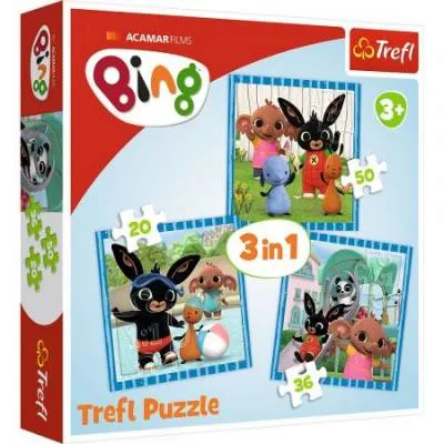 Trefl Puzzle 3w1 Zabawy z przyjaciółmi Bing 106 el