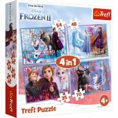 Trefl Puzzle 4w1 Podróż w nieznane Frozen 2 207 el