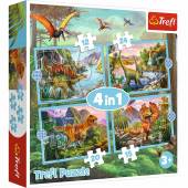 Trefl Puzzle 4w1 Wyjątkowe dinozaury 71 el