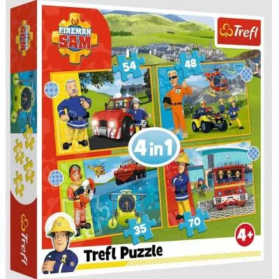 Trefl Puzzle 4w1 Odważny Strażak Sam 207 el