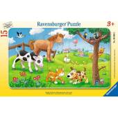 Ravensburger puzzle ramkowe 15 el Słodkie zwierzaki 
