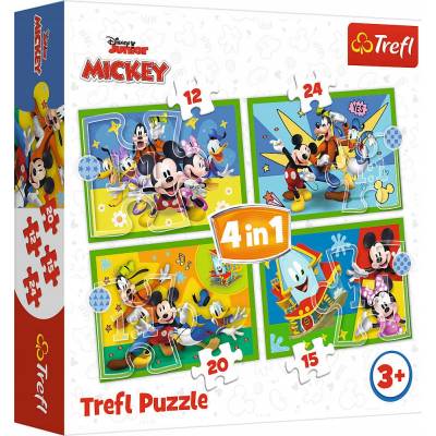 PUZZLE 4W1 MICKEY WŚRÓD PRZYJACIÓŁ 68 ELEM. MIKI Trefl