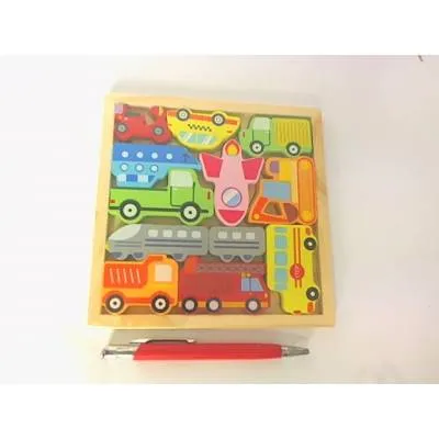 Puzzle drewniane pojazdy 