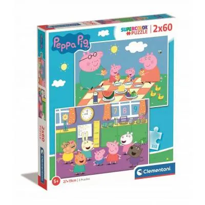 Clementoni puzzle 2x60 SuperKolor świnka Peppa 