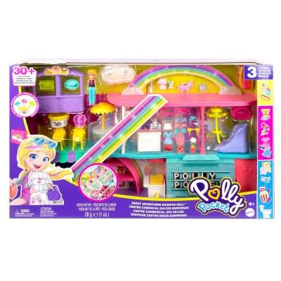 POLLY POCKET Zestaw Tęczowe Centrum Handlowe Lalka