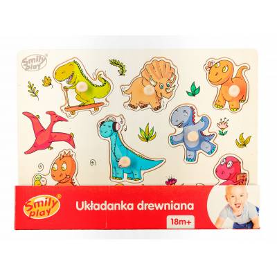 Smily Play Drewniane Puzzle Dinozaury Układanka