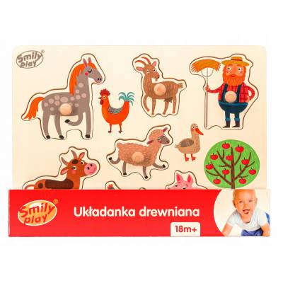 Smily Play Drewniana Układanka Puzzle Farma