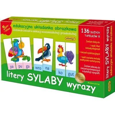 Adamigo Litery, sylaby, wyrazy zestaw edukacyjny 