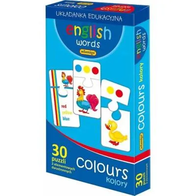 Puzzle Adamigo English Words Colours 30 elementów