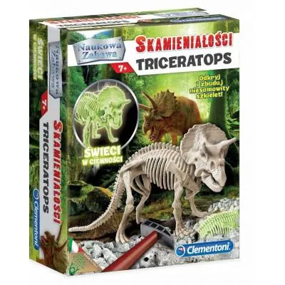 Clementoni Naukowa zabawa Triceratops fluo 