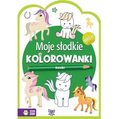 Zielona sowa Moje słodkie kolorowanki Koniki