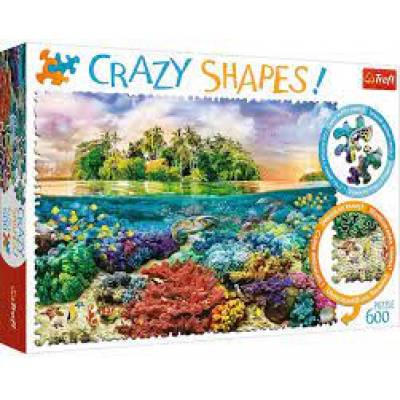 Trefl Puzzle 600 el Crazy Shapes Tropikalna wyspa