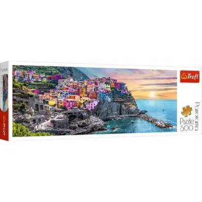 Trefl Puzzle 500 el Panorama Vernazza o zachodzie słońca