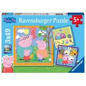 Ravensburger puzzle 3X49 el Peppa Pig