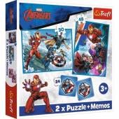 Trefl Puzzle 2w1+memos Bohaterowie w akcji