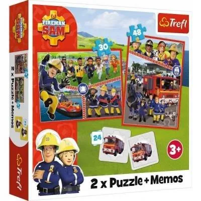 Trefl puzzle 2w1+memos Drużyna Strażaka Sama