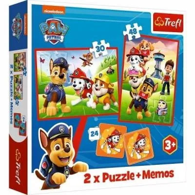 Trefl puzzle 2w1+memos Psia ekipa w akcji