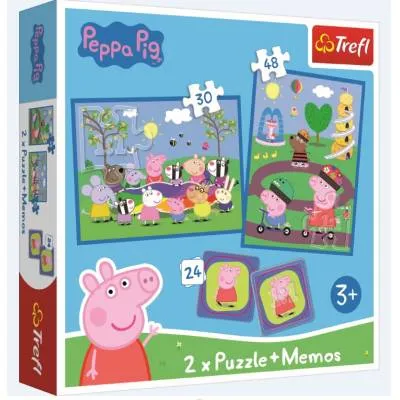 Puzzle 2w1 + memos Trefl Radosne chwile ze Świnką