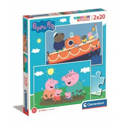 Clementoni puzzle 2x20 el Super Kolor świnka Peppa