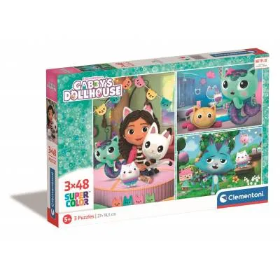 Clementoni puzzle 3x48 el Super Kolor Domek Gabby