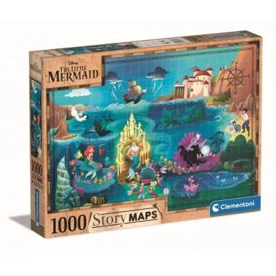 Clementoni puzzle 1000 el Story Maps Mała Syrenka