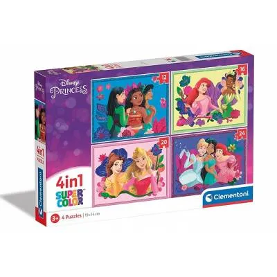 Puzzle Clementoni 4w1 Super Kolor Disney Princess 72 el